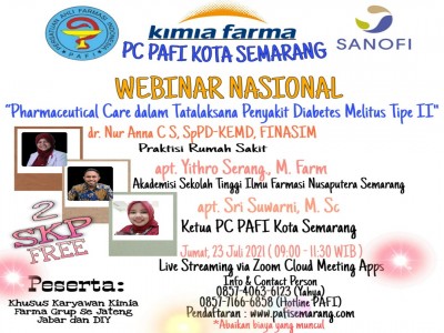 (KHUSUS KIMIA FARMA GROUP SE JATENG, JABAR DAN DIY) WEBINAR NASIONAL 23 JULI 2021 GRATIS